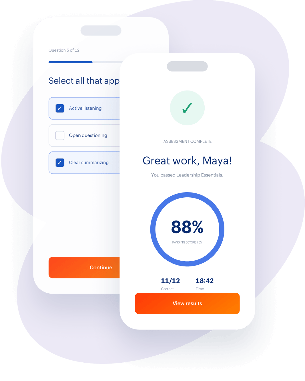 Take assessments on mobile