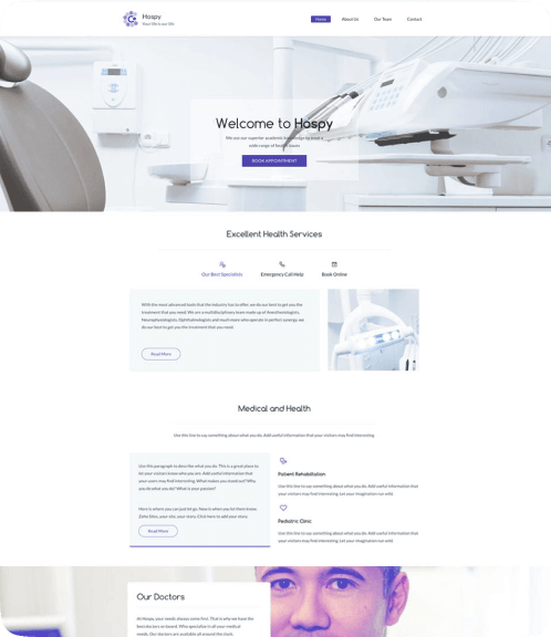 Website template preview