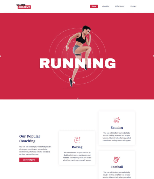 Website template preview