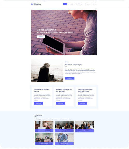 Website template preview