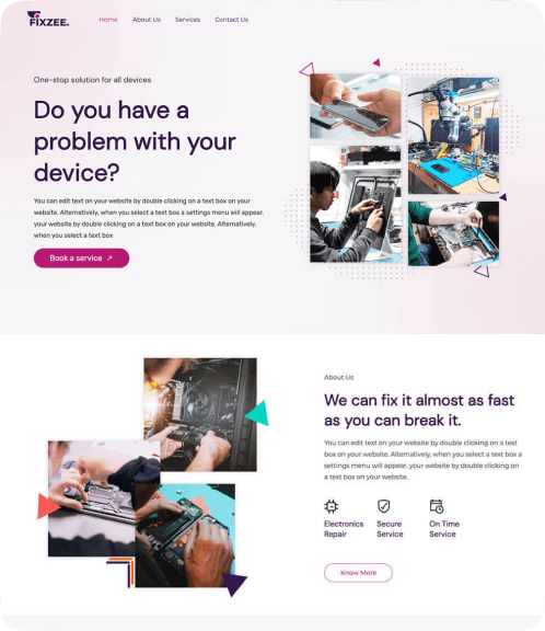 Website template preview