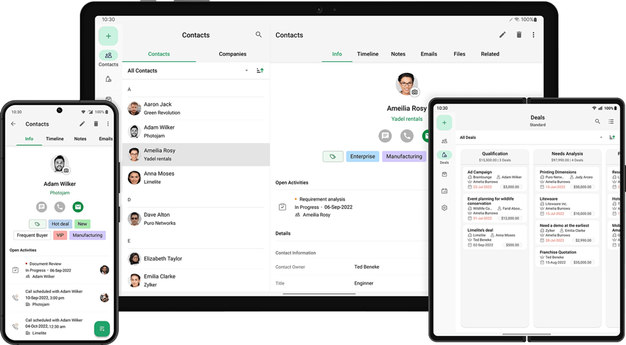 iOSのロック画面ウィジェット - Bigin by Zoho CRM