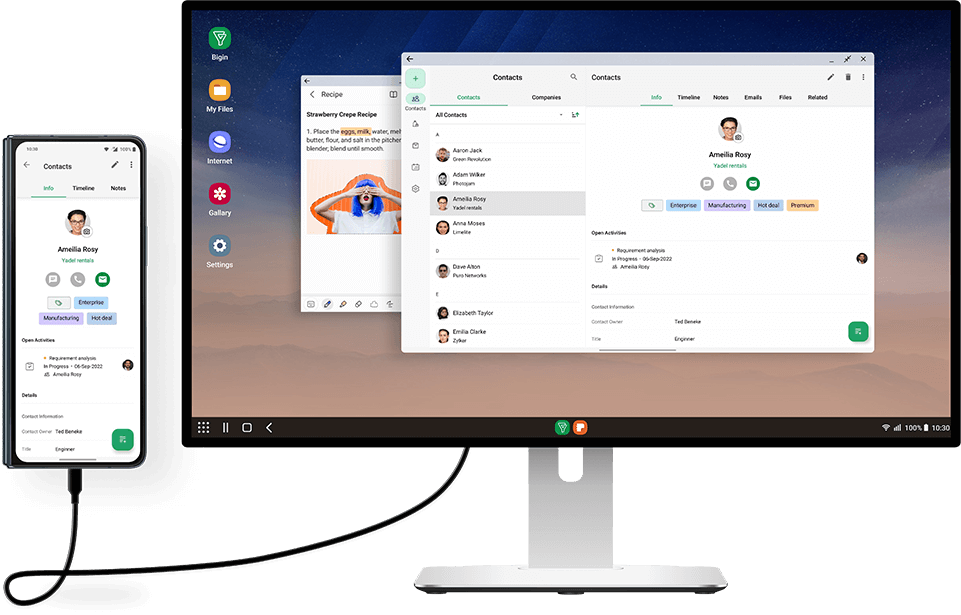 iOSのロック画面ウィジェット - Bigin by Zoho CRM