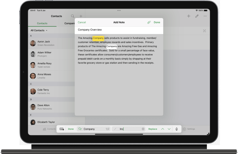 iOSのロック画面ウィジェット - Bigin by Zoho CRM
