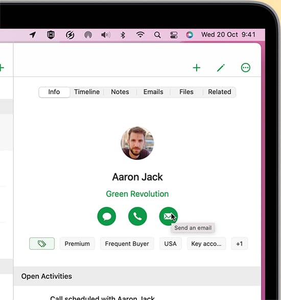 Tooltips for macOS - Bigin by Zoho CRM