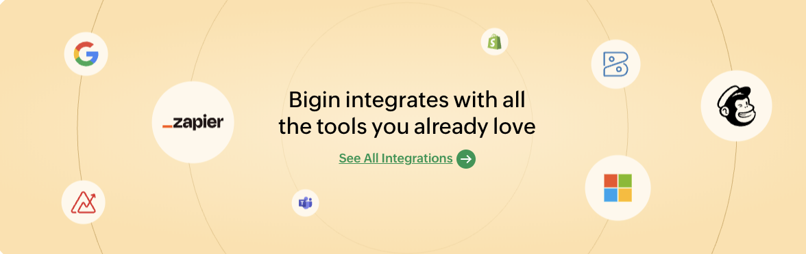 integrations in Bigin
