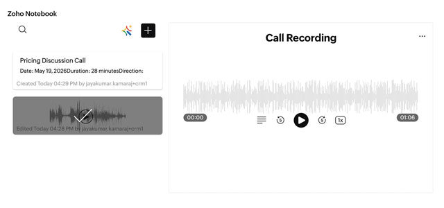 Creating and accessing notes to calls