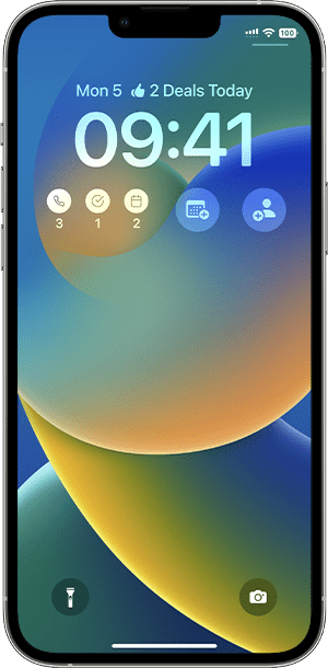iOSのロック画面ウィジェット - Bigin by Zoho CRM