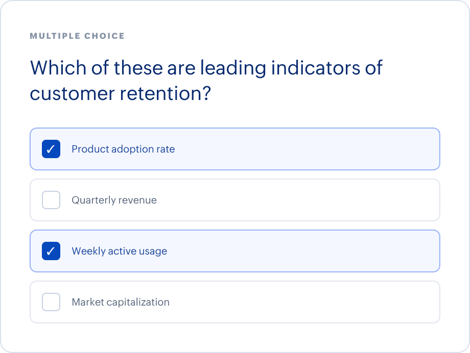 Multiple question types