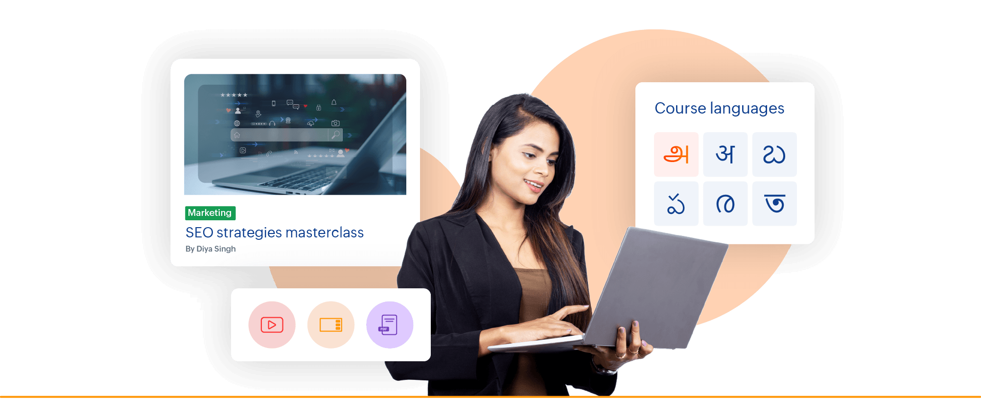 TrainerCentral course curriculum builder with multi-format content support