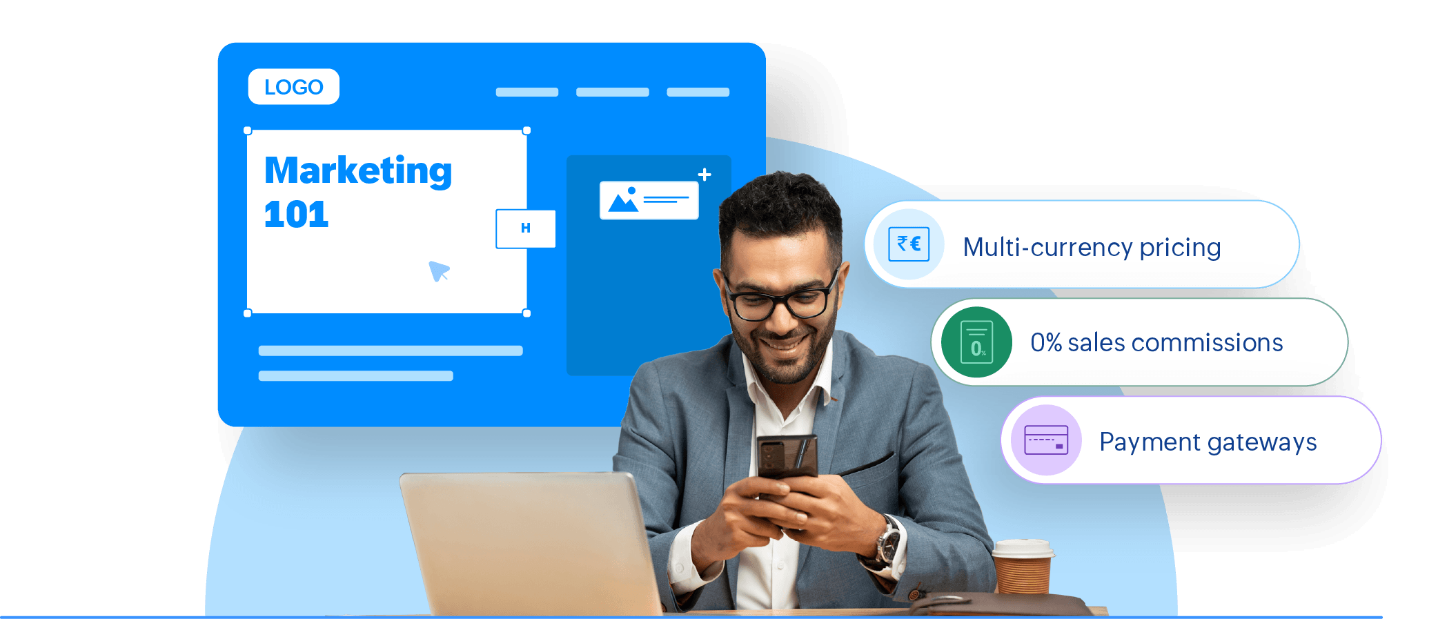 TrainerCentral no-code website builder and course sales page editor