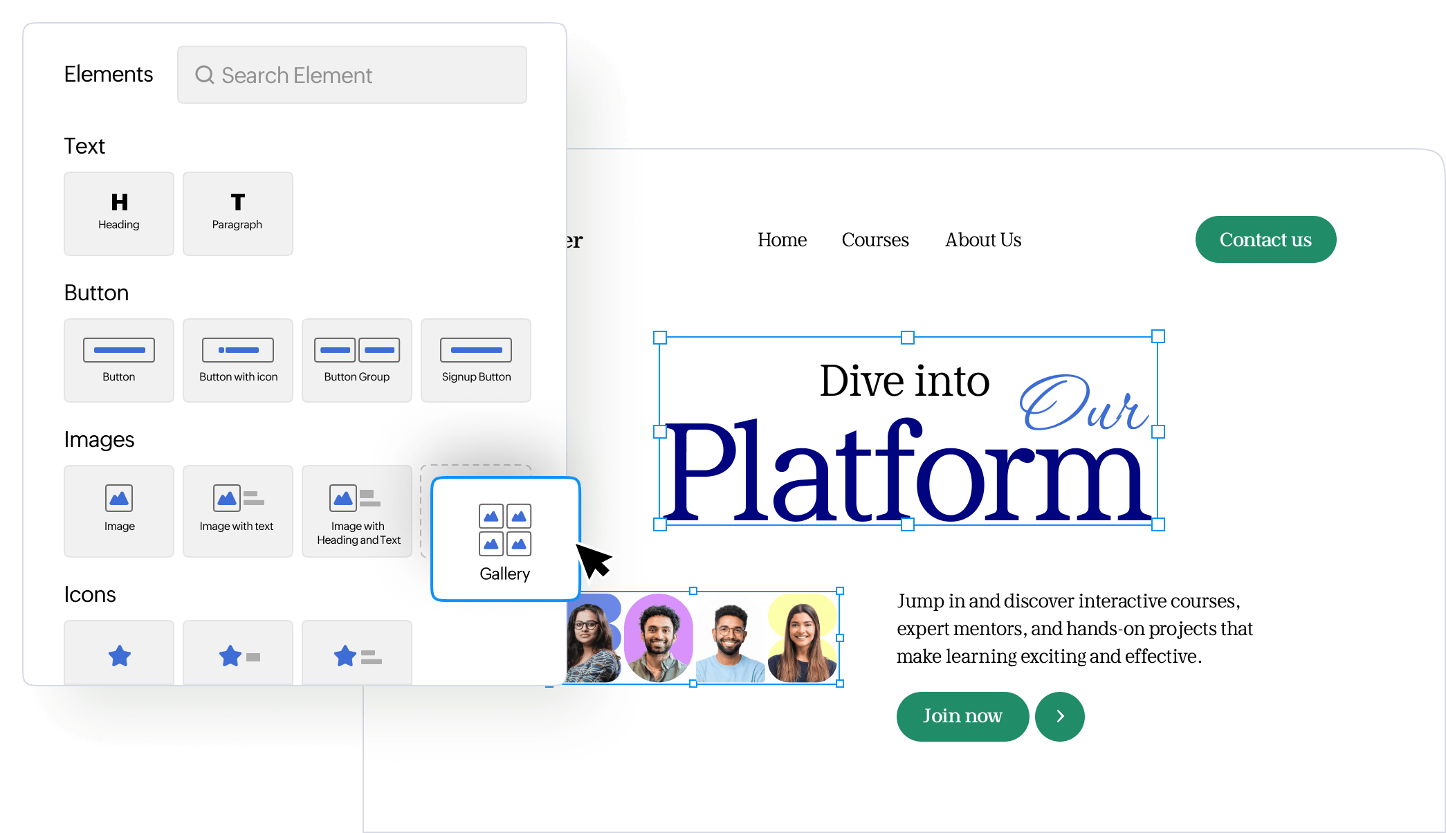 Website builder sidebar