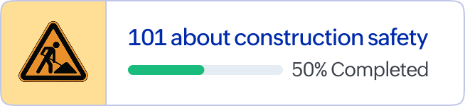 Progression dans le cours : 101 sur la sécurité dans le bâtiment, terminé à 50 %