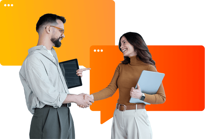 Two learners connecting in a community