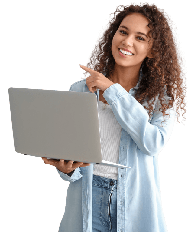 Trainer using Zia AI on a laptop