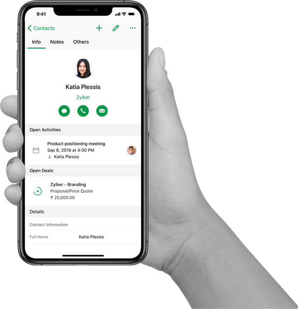 gerenciamento de vendas em dispositivo móvel com o Bigin