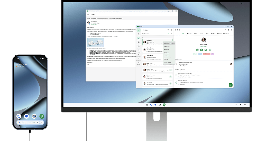 Viewing Bigin on Desktop Mode